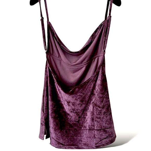Free People All Night Velvet Sexy spaghetti strings Tank Top Fig Jam MSRP $68 M - Picture 8 of 12